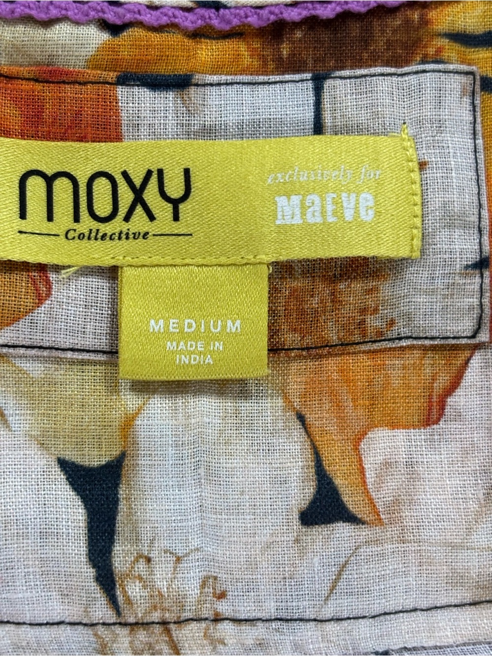 Anthropologie Maeve moxy linen V-Neck Puff Sleeve Blouse - Multicolor - Picture 6 of 10